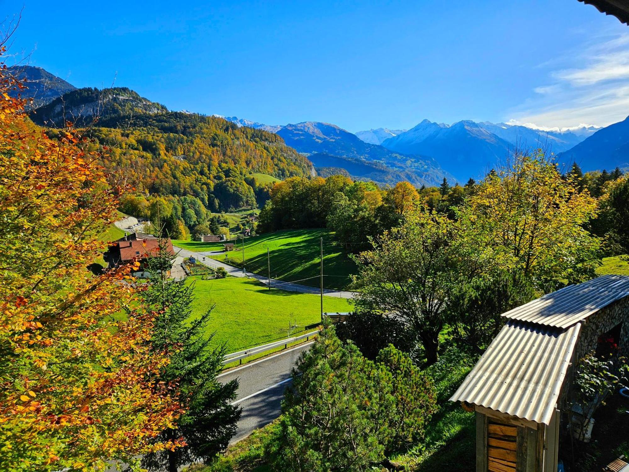 Gemütliche FeWo mit Sauna inmitten der Berge Apartamento Meiringen Exterior foto