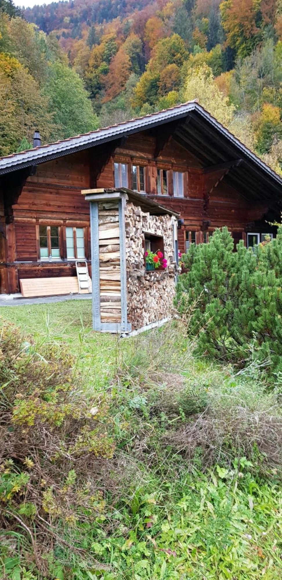 Gemütliche FeWo mit Sauna inmitten der Berge Apartamento Meiringen Exterior foto